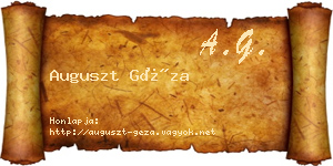 Auguszt Géza névjegykártya