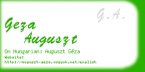 geza auguszt business card